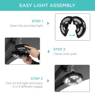 Gray Hanging LED-Lit Curved Chaise Lounge Chair with Canopy