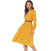 INSPIRE CHIC Women's Floral Keyhole Tie Neck Belted A-Line Midi Dresses - 2 of 4