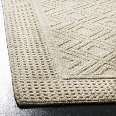 Ivory Hand-Knotted Wool Reversible 4' x 6' Area Rug