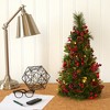 Nearly Natural 2-ft Mixed Berry and Pine Cone Artificial Christmas Tree with 35 Clear LED Lights - 4 of 4