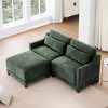 73.2" Chenille Modular L-Shaped Ergonomic Sectional Sofa with Lumbar Pillows and Movable Ottoman for Small Living Room - 2 of 4