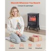 VEVOR 22.8inch Freestanding Fireplaces, 1500W 5120BTU Portable Electric Fireplace Stove Heater, with Overheating Protection,Realistic Flames,Black - 3 of 4