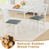 Costway Folding Kitchen Chairs Set of 2/4 with Rubber Wood Frame Padded Seat with PVC Leather White/Brown - 4 of 4