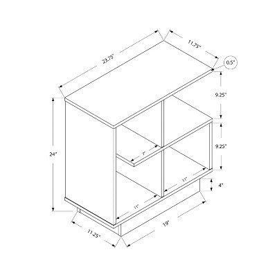 Contemporary Dark Taupe Wood and Metal Accent Table with Storage