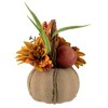 Northlight Mixed Autumn Harvest Flora in a Pumpkin Basket Decoration - 9" - 3 of 4