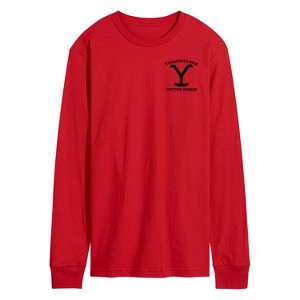 Men's - Yellowstone - Stone Duttonbravado Left Chest Long Sleeve Graphic T-Shirt - 1 of 4