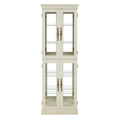 71.46 In. Lighted Glass Curio Display Cabinet,Display Cabinet,Glass Storage Cabinet Glass