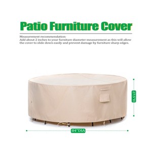 F&J Outdoors Premium Waterproof Outdoor Patio Round Table Cover - Beige - 1 of 4