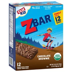 CLIF Kid ZBAR Organic Chocolate Brownie Snack Bars- 12ct