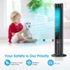 ZACHVO 43 inches Oscillating Tower Fan , Remote, 7.5H Timer, 28dB Ultra Quiet, 3 Speeds, Black - 4 of 4