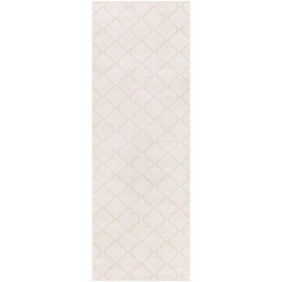 Mark & Day Bussum 2'6"x7'3" Runner Woven Indoor and Outdoor Area Rugs Cream: Stain-Resistant Trellis Pattern, Traditional Style