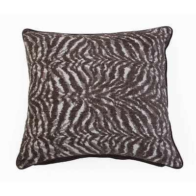 Zana Zebra Chenille Pillow Brown - Decor Therapy