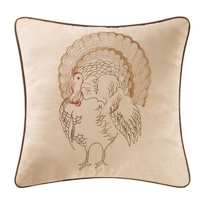 C&F Home 18" x 18" Gobble Gobble Embroidered Fall Throw Pillow
