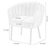UNISOAR Modern Velvet Upholstered Feather Side Chair with Brushed Gold Leg - 3 of 4