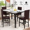 Hooseng 5-Piece Marble DiningTableSet with 4 Metal Frame Chairs, Dining Table Set for 4, Modern Style Kitchen Table and Chair Set, White - 2 of 4