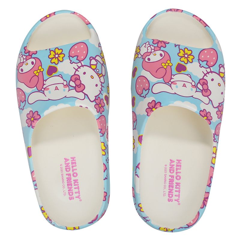 Hello Kitty Character Toss Floral And Cloud Art Women's Slides, 1 of 6