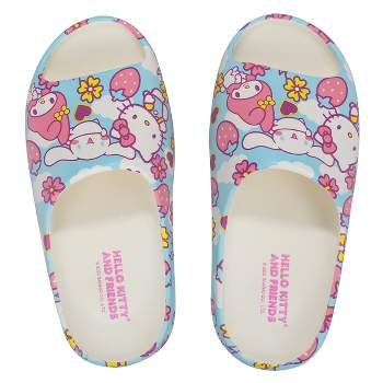 Hello Kitty Character Toss Floral And Cloud Art Women's Slides