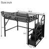 Sapphtopaz Metal Loft Bed with Stairs, Wardrobe, Safety Guardrail & Storage Shelves, High Loft Bed for Kids, Teens & Adults, Space-Saving - 4 of 4