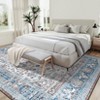 Vintage Floral Print Throw Washable Area Rug Non Slip Oriental Distressed Accent Rugs Soft Low Pile Traditional Medallion Floor Carpet - 3 of 4