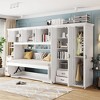 Twin Size Murphy Bed with Wardrobe, Cabinet and Desk for Bedroom or Guest Room - 3 of 4