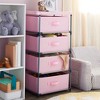 Juvale 4-Tier Tall Closet Dresser with Drawers - Clothes Organizer and Small Fabric Storage for Bedroom (Pink) - 2 of 4