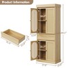 Kitchen Pantry Cabinet, Tall Storage Cabinet with Rattan Doors and Adjustable Shelves, Freestanding Cupboard with Drawer - 2 of 4