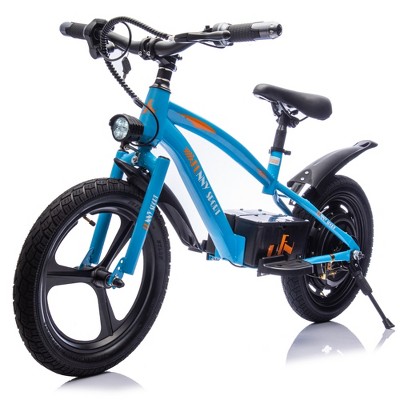 ORRD 24V 300W Kids Electric Dirt Bike for Ages 5-12, Up to 12.4MPH, 16" Wheels, Adjustable Seat, LED Light & Horn, Balance Bike,Black