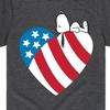 Boys' - Peanuts - Snoopy On Flag Heart Short Sleeve Graphic T-Shirt - 2 of 4