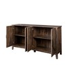 ORRD 4-Door Storage Cabinet w/4 Open Shelves - Freestanding Sideboard Floor Cabinet for Living Room, Entryway, Bedroom - 3 of 4