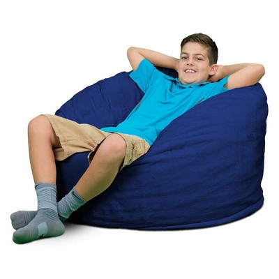 Ultimate Sack 3ft Bean Bag Chair, Oversized Comfortable Indoor Floor Lounger, Giant Foam-Filled Furniture for Relaxing, Electric Blue Suede