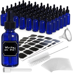 Nevlers 1 Oz Leakproof Blue Glass Dropper Bottles (Pack of 48) - 1 of 4