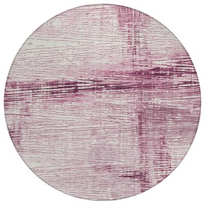 Blush And Ivory Striped Washable Indoor Outdoor Area Rug - 1 of 4