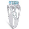 Pompeii3 3 3/4 Ct TW Large Oval Blue Topaz & Diamond Ring 10k White Gold - 2 of 4