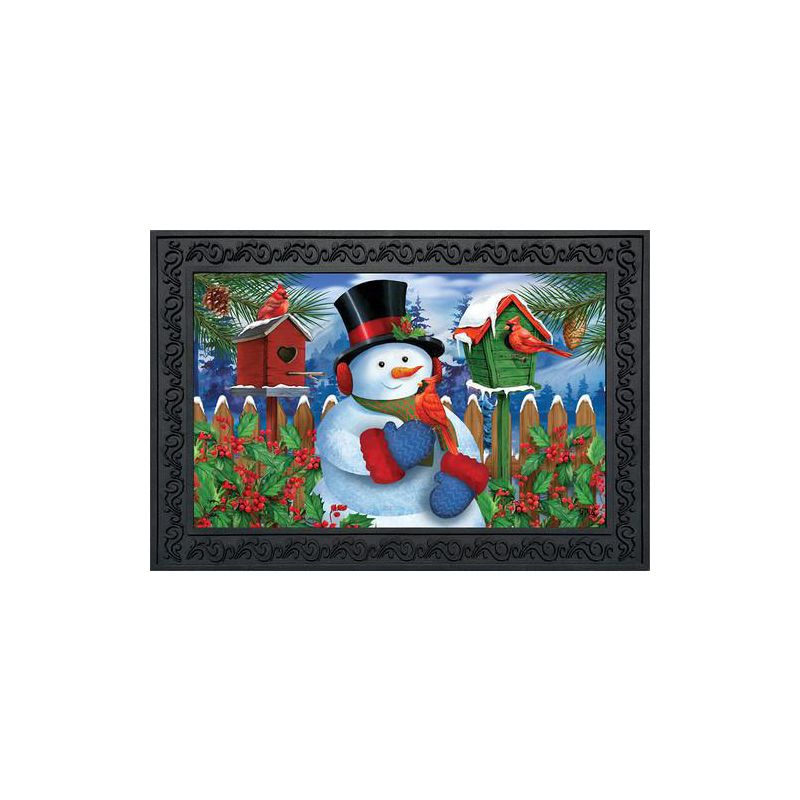 Snowman and Cardinals Winter Doormat 30" x 18" Indoor Outdoor Briarwood Lane, 2 of 6