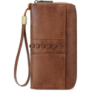 Clotth Vegan Leather Womens Wallet - RFID Blocking Large Capacity - Ladies Zip Around Clutch with Detachable Wristlet, for Daily Use,Travel - 1 of 4