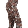 Slickblue Women’s Printed High-Waisted Capri Leggings One Size Fits Most, Stretchy Polyester-Spandex, Elastic Waist - 2 of 4