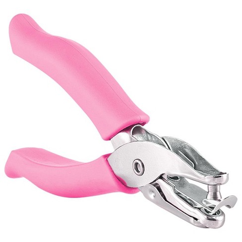 0.2 Single Hole Punch Handheld Hole Puncher Heart Hole Paper Puncher, Pink