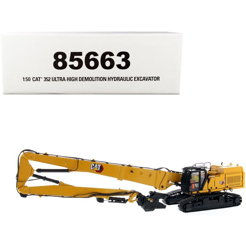 CAT Caterpillar 352 Ultra High Demolition Hydraulic Excavator w/ Operator & Two Interchangeable Booms 1/50 Model Diecast Masters, 1 of 7