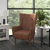 Merrick Lane Traditional Wingback Accent Chair, Faux Leather Upholstery and Wooden Frame and Legs - 2 of 4