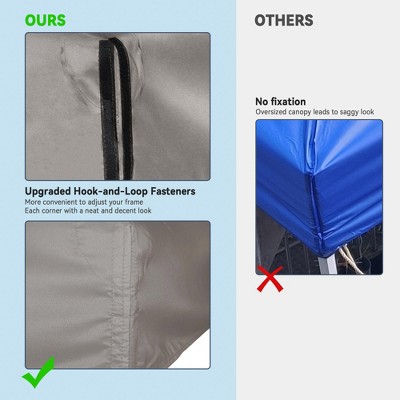 Gray Polyester 8' x 8' Dual-Tier Gazebo Canopy Replacement Top