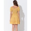 Allegra K Women's Square Neck Ruffle Sleeve Smocked Back Tiered Flowy Dress - 4 of 4