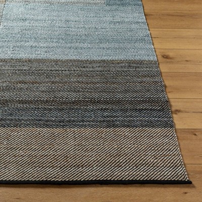 Handmade Gray Geometric Stain-Resistant Rectangular Area Rug