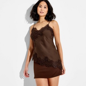 Women's Asymmetrical Lace Cami - Wild Fable™ Brown M : Target