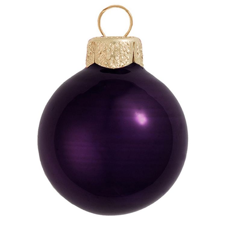 Northlight Shiny Finish Glass Christmas Ball Ornaments - 2.75" (70mm) - Purple - 12ct, 1 of 3