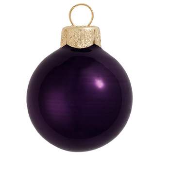 Northlight Shiny Finish Glass Christmas Ball Ornaments - 2.75" (70mm) - Purple - 12ct