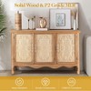 RoyalCraft Farmhouse Sideboard Buffet Cabinet Solid Wood Credenza, 3 Door Storage Console Table for Dining Room Kitchen Entryway, 49 Inch, Brown - 4 of 4