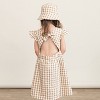 Makemake Organics Organic Flutter Summer Dress - Brown Chequered , 6-12 Months - 3 of 4