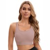 INSPIRE CHIC Women's Open Back Workout Tank with Built-In Bras Constrast Color Crop Sports Vest - 4 of 4