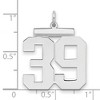 Black Bow Jewelry Sterling Silver, Athletic Collection, Large Polished Number 39 Pendant - 2 of 3