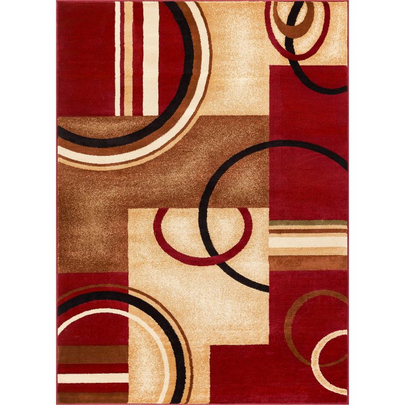 Well Woven Deco Rings Geometric Modern Casual Area Rug, 1 of 10